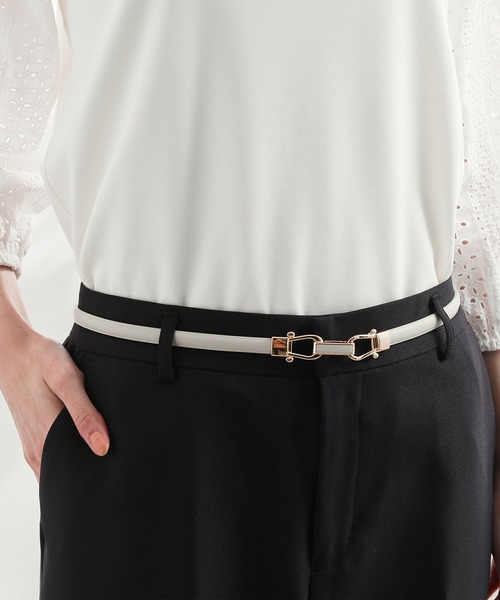 ROPE' PICNIC(ロペピクニック)の「10mmスムースくるみビットバックルスライドベルト(ベルト・レディース・ブラウン/ライトグレー/ベージュ/ブラック・FREE)」の3枚目の写真