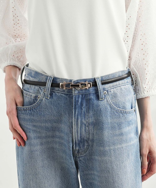 ROPE' PICNIC(ロペピクニック)の「10mmスムースくるみビットバックルスライドベルト(ベルト・レディース・ブラウン/ライトグレー/ベージュ/ブラック・FREE)」の2枚目の写真