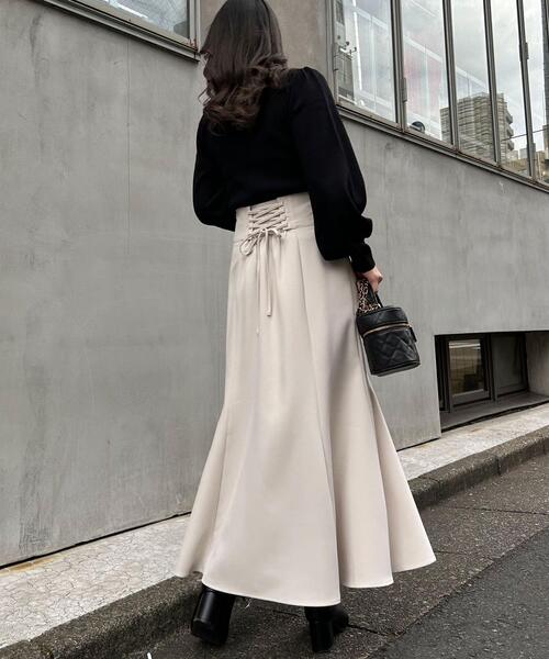 INGNI（イング）の「BACKレースUPマーメイドスカート（スカート・レディース・ブラック/ピンク/その他3/ライトベージュ/ホワイト系6/ミント/ボルドー/ブラウン・FREE）」の10枚目の写真