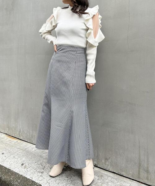 INGNI（イング）の「BACKレースUPマーメイドスカート（スカート・レディース・ブラック/ピンク/その他3/ライトベージュ/ホワイト系6/ミント/ボルドー/ブラウン・FREE）」の9枚目の写真