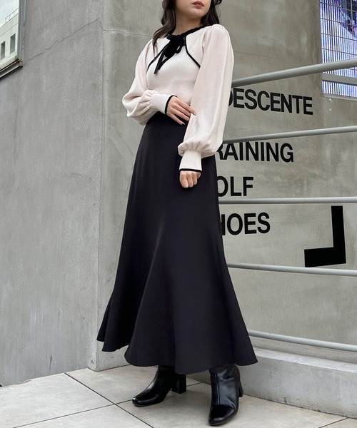 INGNI（イング）の「BACKレースUPマーメイドスカート（スカート・レディース・ブラック/ピンク/その他3/ライトベージュ/ホワイト系6/ミント/ボルドー/ブラウン・FREE）」の12枚目の写真