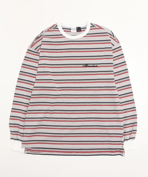 MANASTASH（マナスタッシュ）の「MANASTASH/マナスタッシュ　CLASSIC BORDER TEE クラシックボーダーティー（Tシャツ/カットソー・メンズ・グレー/その他18/グリーン・L/XL/M）」の7枚目の写真