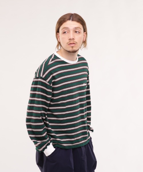 MANASTASH（マナスタッシュ）の「MANASTASH/マナスタッシュ　CLASSIC BORDER TEE クラシックボーダーティー（Tシャツ/カットソー・メンズ・グレー/その他18/グリーン・L/XL/M）」の10枚目の写真