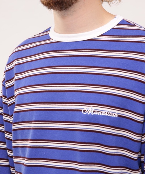 MANASTASH（マナスタッシュ）の「MANASTASH/マナスタッシュ　CLASSIC BORDER TEE クラシックボーダーティー（Tシャツ/カットソー・メンズ・グレー/その他18/グリーン・L/XL/M）」の16枚目の写真