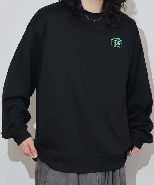 MODISH GAZE(モディシュガゼ)の「MODISH GAZE 裏毛 クルーネック 長袖 スウェット ストレングス(スウェット・メンズ・オレンジ/オフホワイト/ブラック/杢グレー・M/L)」の5枚目の写真