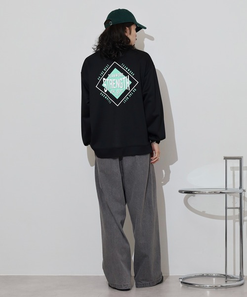 MODISH GAZE(モディシュガゼ)の「MODISH GAZE 裏毛 クルーネック 長袖 スウェット ストレングス(スウェット・メンズ・オレンジ/オフホワイト/ブラック/杢グレー・M/L)」の10枚目の写真