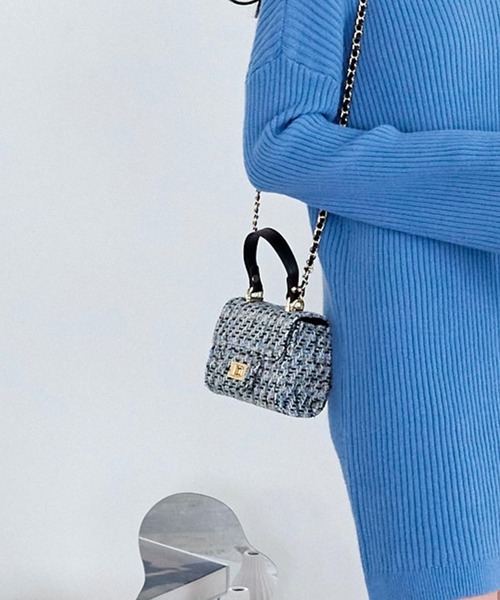 KOBE LETTUCE（コウベレタス）の「キルティングorツイードチェーンショルダーバッグ（ショルダーバッグ・レディース・アイボリー/ブラック/ベージュ系/ブラック系・FREE）」の15枚目の写真