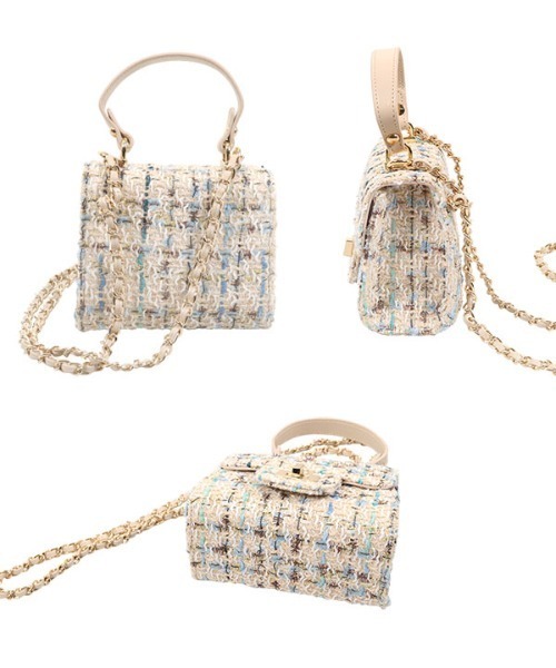 KOBE LETTUCE（コウベレタス）の「キルティングorツイードチェーンショルダーバッグ（ショルダーバッグ・レディース・アイボリー/ブラック/ベージュ系/ブラック系・FREE）」の5枚目の写真