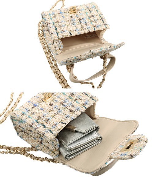 KOBE LETTUCE（コウベレタス）の「キルティングorツイードチェーンショルダーバッグ（ショルダーバッグ・レディース・アイボリー/ブラック/ベージュ系/ブラック系・FREE）」の19枚目の写真