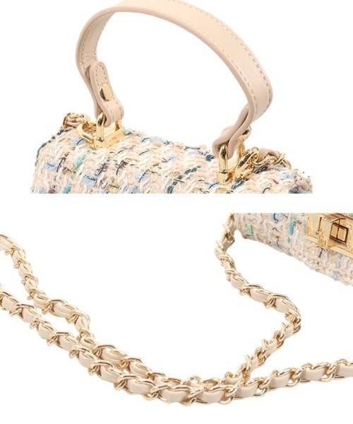 KOBE LETTUCE（コウベレタス）の「キルティングorツイードチェーンショルダーバッグ（ショルダーバッグ・レディース・アイボリー/ブラック/ベージュ系/ブラック系・FREE）」の14枚目の写真