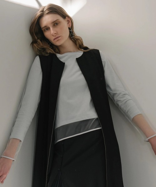 willfully tulle combi piping T-shirt シャツ willfully tulle combi piping T-shirt シャツ