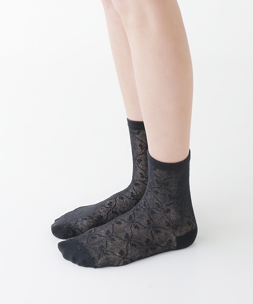 minsobi(ミンソビ)の「リボンレースソックス(ソックス/靴下・レディース・ホワイト/アイボリー/ブラック/グリーン・FREE)」の5枚目の写真