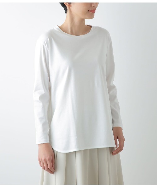 NEWYORKER(ニューヨーカー)の「ライトスムース ラウンドヘムカットソー(Tシャツ/カットソー・レディース・ブラック/ホワイト/ライトグレー・M/L)」の18枚目の写真