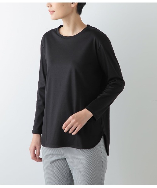 NEWYORKER(ニューヨーカー)の「ライトスムース ラウンドヘムカットソー(Tシャツ/カットソー・レディース・ブラック/ホワイト/ライトグレー・M/L)」の12枚目の写真