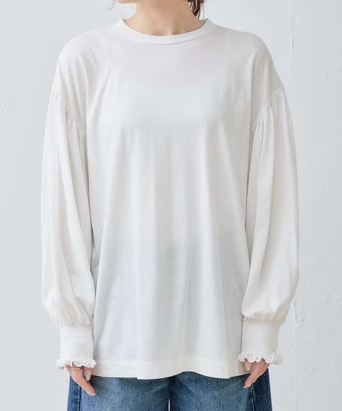 PUAL CE CIN（ピュアルセシン）の「シャーリングガーゼプルオーバー（Tシャツ/カットソー・レディース・オフホワイト/ライトベージュ・FREE）」の17枚目の写真