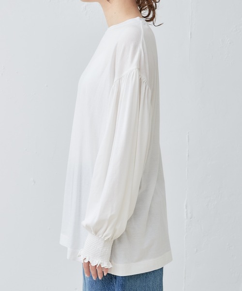 PUAL CE CIN（ピュアルセシン）の「シャーリングガーゼプルオーバー（Tシャツ/カットソー・レディース・オフホワイト/ライトベージュ・FREE）」の14枚目の写真