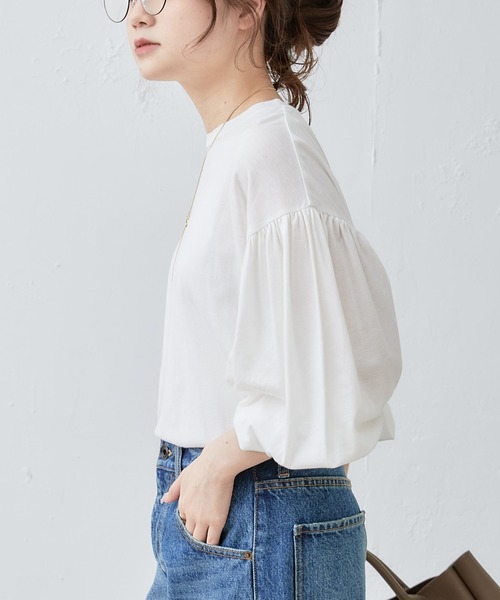 PUAL CE CIN（ピュアルセシン）の「シャーリングガーゼプルオーバー（Tシャツ/カットソー・レディース・オフホワイト/ライトベージュ・FREE）」の21枚目の写真
