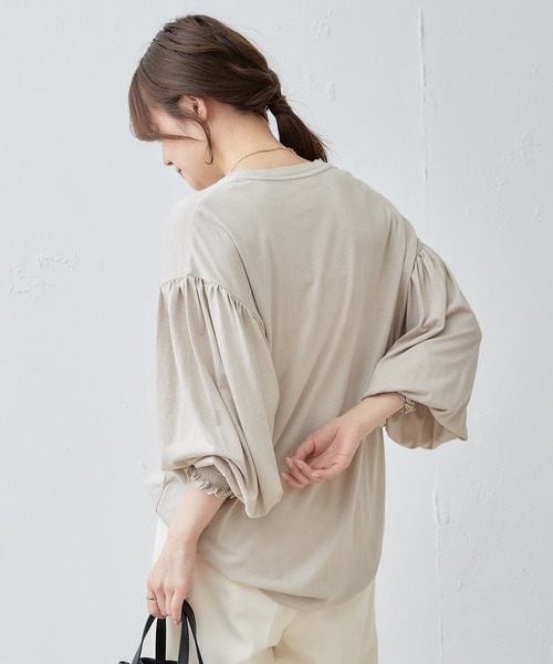 PUAL CE CIN（ピュアルセシン）の「シャーリングガーゼプルオーバー（Tシャツ/カットソー・レディース・オフホワイト/ライトベージュ・FREE）」の16枚目の写真