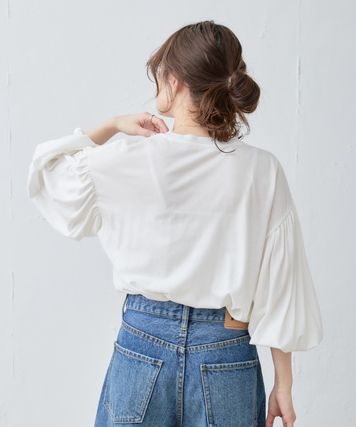 PUAL CE CIN（ピュアルセシン）の「シャーリングガーゼプルオーバー（Tシャツ/カットソー・レディース・オフホワイト/ライトベージュ・FREE）」の15枚目の写真