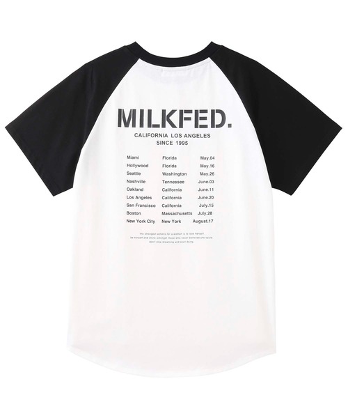 MILKFED.（ミルクフェド）の「STENCIL LOGO RAGLAN TOP（Tシャツ/カットソー・レディース・ホワイト/ブラック/ライトピンク・ONE SIZE）」の5枚目の写真