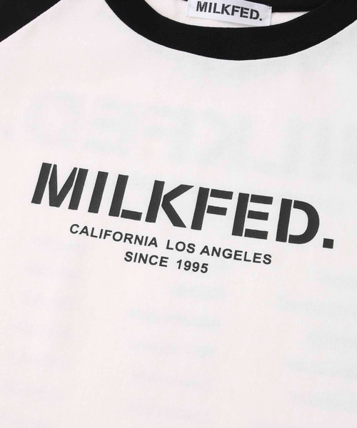MILKFED.（ミルクフェド）の「STENCIL LOGO RAGLAN TOP（Tシャツ/カットソー・レディース・ホワイト/ブラック/ライトピンク・ONE SIZE）」の10枚目の写真