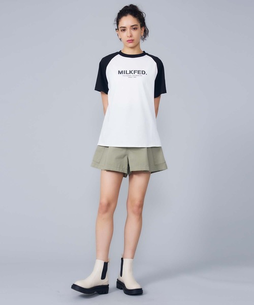 MILKFED.（ミルクフェド）の「STENCIL LOGO RAGLAN TOP（Tシャツ/カットソー・レディース・ホワイト/ブラック/ライトピンク・ONE SIZE）」の14枚目の写真