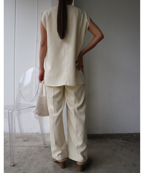 TRUNC（トランクエイティーエイト）の「Linen Like Setup（セットアップ・レディース・ライトグリーン/アイボリー/ブラック・FREE）」の13枚目の写真