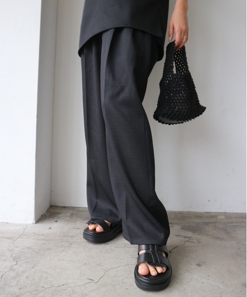 TRUNC（トランクエイティーエイト）の「Linen Like Setup（セットアップ・レディース・ライトグリーン/アイボリー/ブラック・FREE）」の7枚目の写真