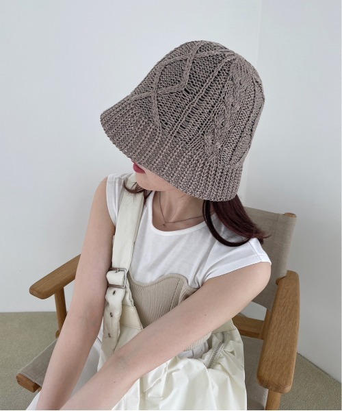 Heather(ヘザー)の「ツイストサマーバケハ 199327(ハット・レディース・グレー/アイボリー/ブラック・ONE SIZE)」の3枚目の写真