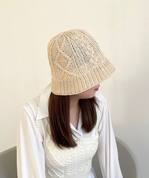 Heather(ヘザー)の「ツイストサマーバケハ 199327(ハット・レディース・グレー/アイボリー/ブラック・ONE SIZE)」の13枚目の写真