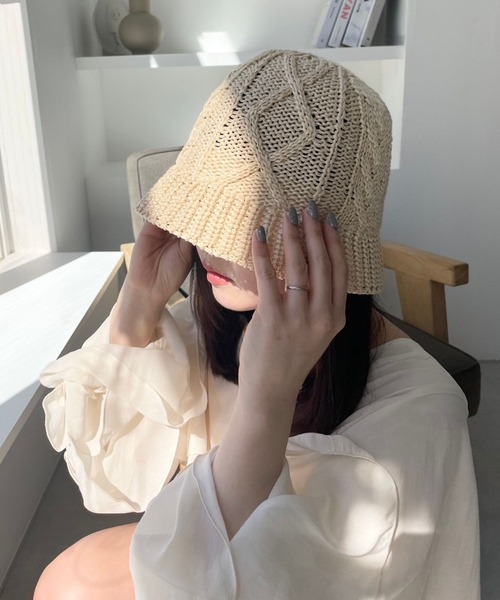 Heather(ヘザー)の「ツイストサマーバケハ 199327(ハット・レディース・グレー/アイボリー/ブラック・ONE SIZE)」の10枚目の写真