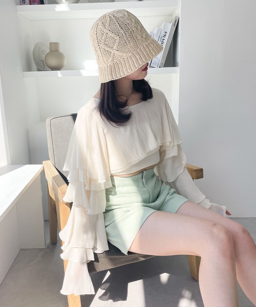 Heather(ヘザー)の「ツイストサマーバケハ 199327(ハット・レディース・グレー/アイボリー/ブラック・ONE SIZE)」の16枚目の写真