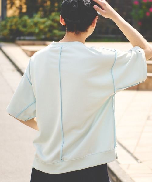 CIAOPANIC TYPY（チャオパニックティピー）の「配色ビッグスウェットハーフスリーブ（Tシャツ/カットソー・メンズ・パープル/オフホワイト/ブルー・MEDIUM/LARGE）」の6枚目の写真