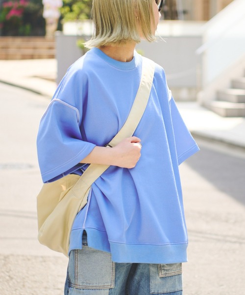 CIAOPANIC TYPY（チャオパニックティピー）の「配色ビッグスウェットハーフスリーブ（Tシャツ/カットソー・メンズ・パープル/オフホワイト/ブルー・MEDIUM/LARGE）」の11枚目の写真