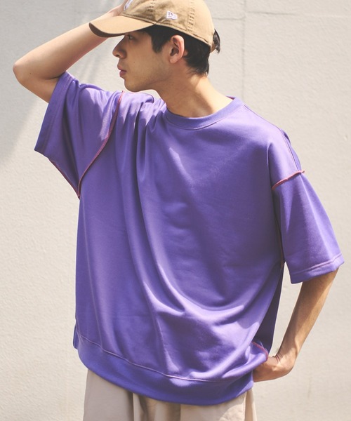 CIAOPANIC TYPY（チャオパニックティピー）の「配色ビッグスウェットハーフスリーブ（Tシャツ/カットソー・メンズ・パープル/オフホワイト/ブルー・MEDIUM/LARGE）」の19枚目の写真