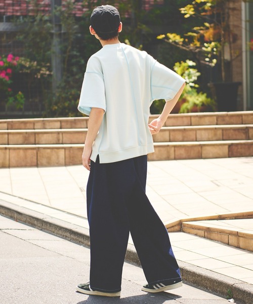 CIAOPANIC TYPY（チャオパニックティピー）の「配色ビッグスウェットハーフスリーブ（Tシャツ/カットソー・メンズ・パープル/オフホワイト/ブルー・MEDIUM/LARGE）」の10枚目の写真