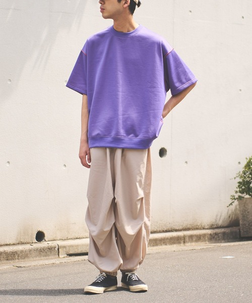 CIAOPANIC TYPY（チャオパニックティピー）の「配色ビッグスウェットハーフスリーブ（Tシャツ/カットソー・メンズ・パープル/オフホワイト/ブルー・MEDIUM/LARGE）」の22枚目の写真