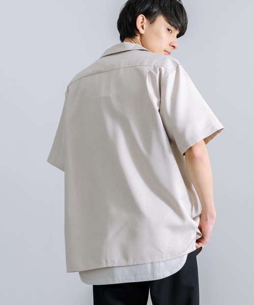 Rocky Monroe(ロッキーモンロー)の「オーバーサイズ ポリトロ オープンカラー半袖シャツ(シャツ/ブラウス・メンズ・ベージュ/ブラック/チャコールグレー/ライトグレー/サックスブルー・M/L)」の19枚目の写真