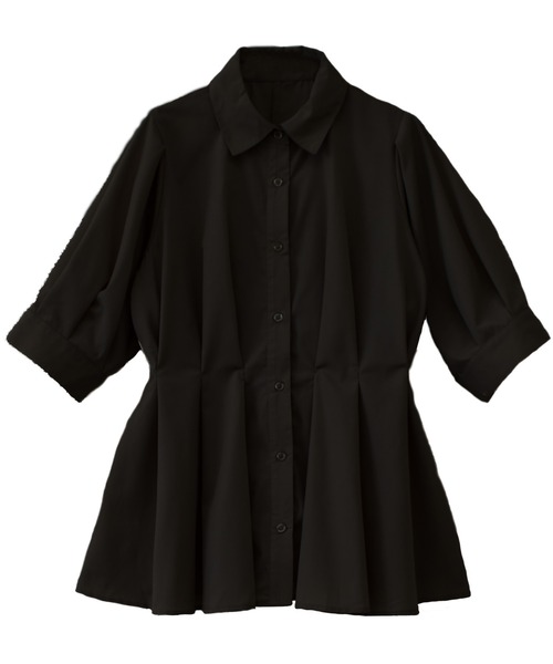 Social GIRL（ソーシャルガール）の「ウエストタックシャツ（シャツ/ブラウス・レディース・ブラック/グレイッシュベージュ/サックスブルー/オフホワイト・M）」の8枚目の写真