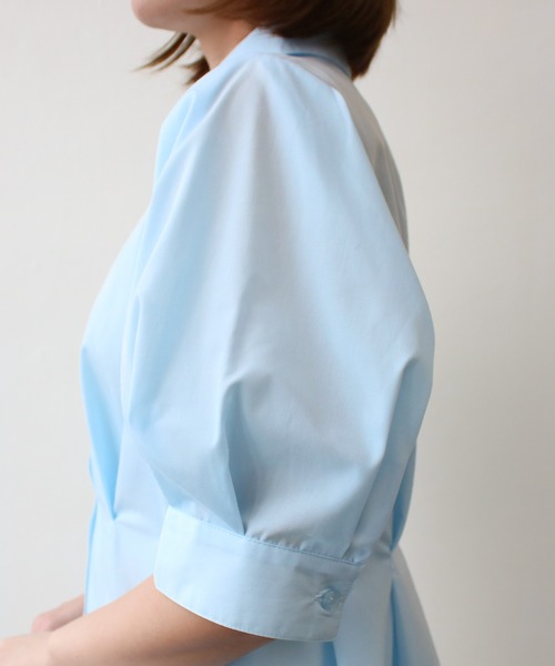 Social GIRL（ソーシャルガール）の「ウエストタックシャツ（シャツ/ブラウス・レディース・ブラック/グレイッシュベージュ/サックスブルー/オフホワイト・M）」の11枚目の写真