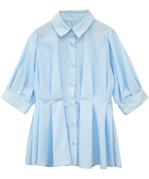 Social GIRL（ソーシャルガール）の「ウエストタックシャツ（シャツ/ブラウス・レディース・ブラック/グレイッシュベージュ/サックスブルー/オフホワイト・M）」の10枚目の写真