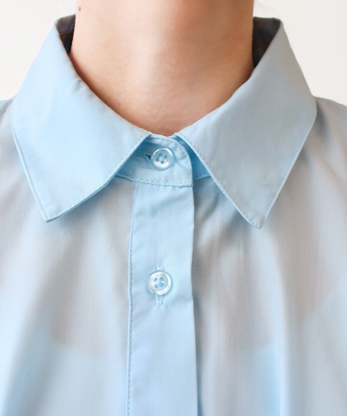 Social GIRL（ソーシャルガール）の「ウエストタックシャツ（シャツ/ブラウス・レディース・ブラック/グレイッシュベージュ/サックスブルー/オフホワイト・M）」の13枚目の写真