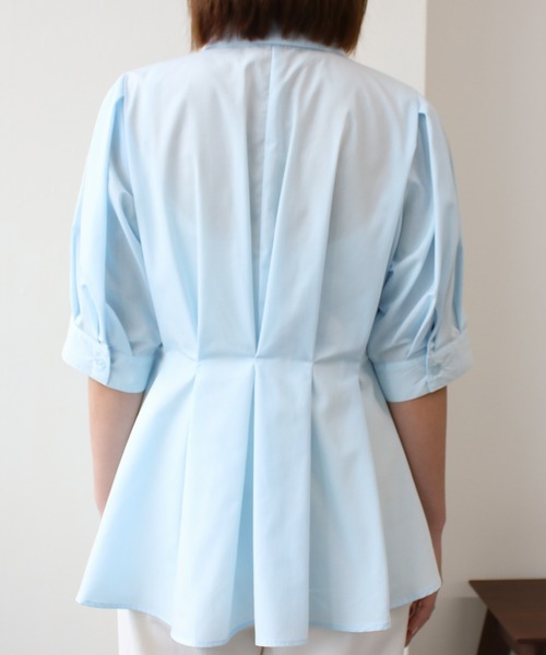 Social GIRL（ソーシャルガール）の「ウエストタックシャツ（シャツ/ブラウス・レディース・ブラック/グレイッシュベージュ/サックスブルー/オフホワイト・M）」の16枚目の写真