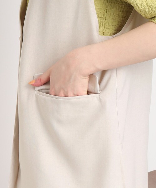 Cutie Blonde（キューティーブロンド）の「◆【セットアップ可】Tシャツに合わせるだけでこなれ感UP 麻調Vネックジレ（ベスト・レディース・ブラック/ナチュラル・00）」の20枚目の写真