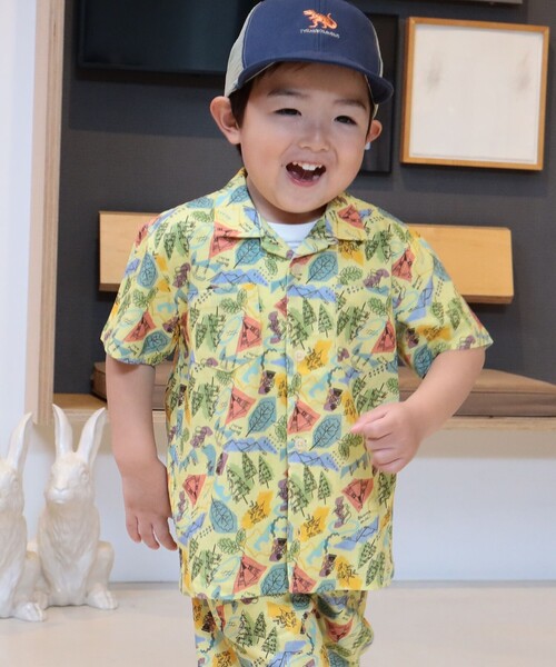 BEAMS mini(ビームスミニ)の「BEAMS mini / キャンプ プリント シャツ 23SS(90~150cm)(シャツ/ブラウス・キッズ・イエロー/ナチュラル・90cm/100cm/120cm/130cm/140cm/150cm/110cm)」の6枚目の写真