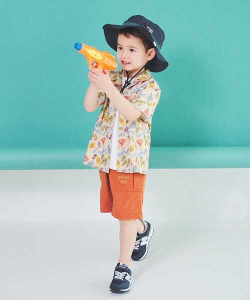 BEAMS mini(ビームスミニ)の「BEAMS mini / キャンプ プリント シャツ 23SS(90~150cm)(シャツ/ブラウス・キッズ・イエロー/ナチュラル・90cm/100cm/120cm/130cm/140cm/150cm/110cm)」の7枚目の写真