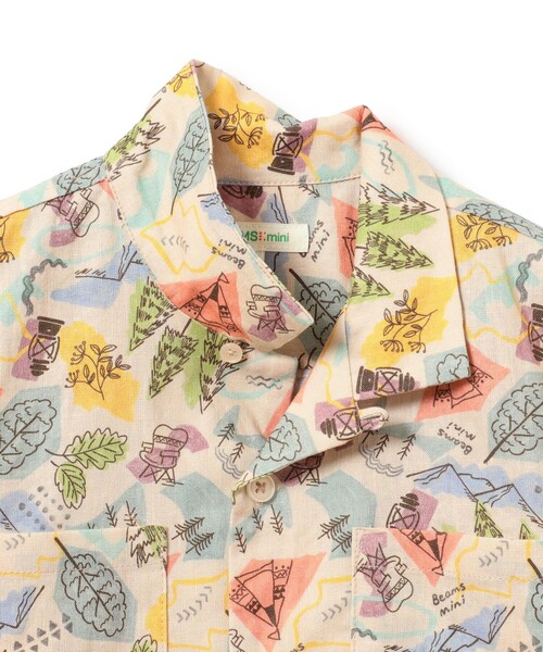 BEAMS mini(ビームスミニ)の「BEAMS mini / キャンプ プリント シャツ 23SS(90~150cm)(シャツ/ブラウス・キッズ・イエロー/ナチュラル・90cm/100cm/120cm/130cm/140cm/150cm/110cm)」の15枚目の写真