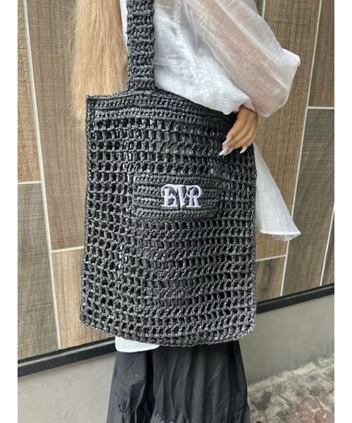 EVRIS（エヴリス）の「ペーパートートBAG（トートバッグ・レディース・ブラック/ベージュ・FREE）」の2枚目の写真