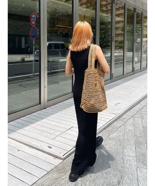 EVRIS（エヴリス）の「ペーパートートBAG（トートバッグ・レディース・ブラック/ベージュ・FREE）」の4枚目の写真