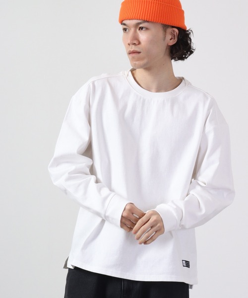 FUNALIVE(ファンアライブ)の「10/-天竺 衿変形ロンTEE 長袖(Tシャツ/カットソー・メンズ・カーキ/ネイビー/ブラック/オフホワイト/グレイッシュベージュ・L/M/S)」の7枚目の写真